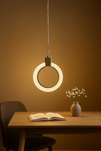Image of FILLISKA 3 in1 Colour Changing LED Luxurious Hanging /Pendant Light (Acrylic Crystal Gold-MX74)