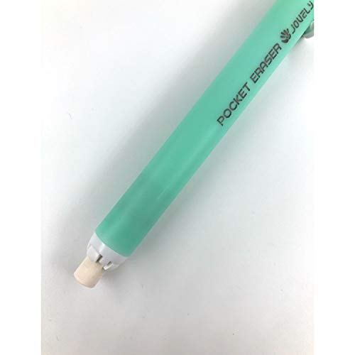 Jovely Retractable Click Pocket White Latex-Free Eraser For Pencil Writing, Portable Pen-Style Pencil Erasers, Premium Rubber Stick Eraser With 3 Assorted Barrels(Without Refill Erasers) #TOP1