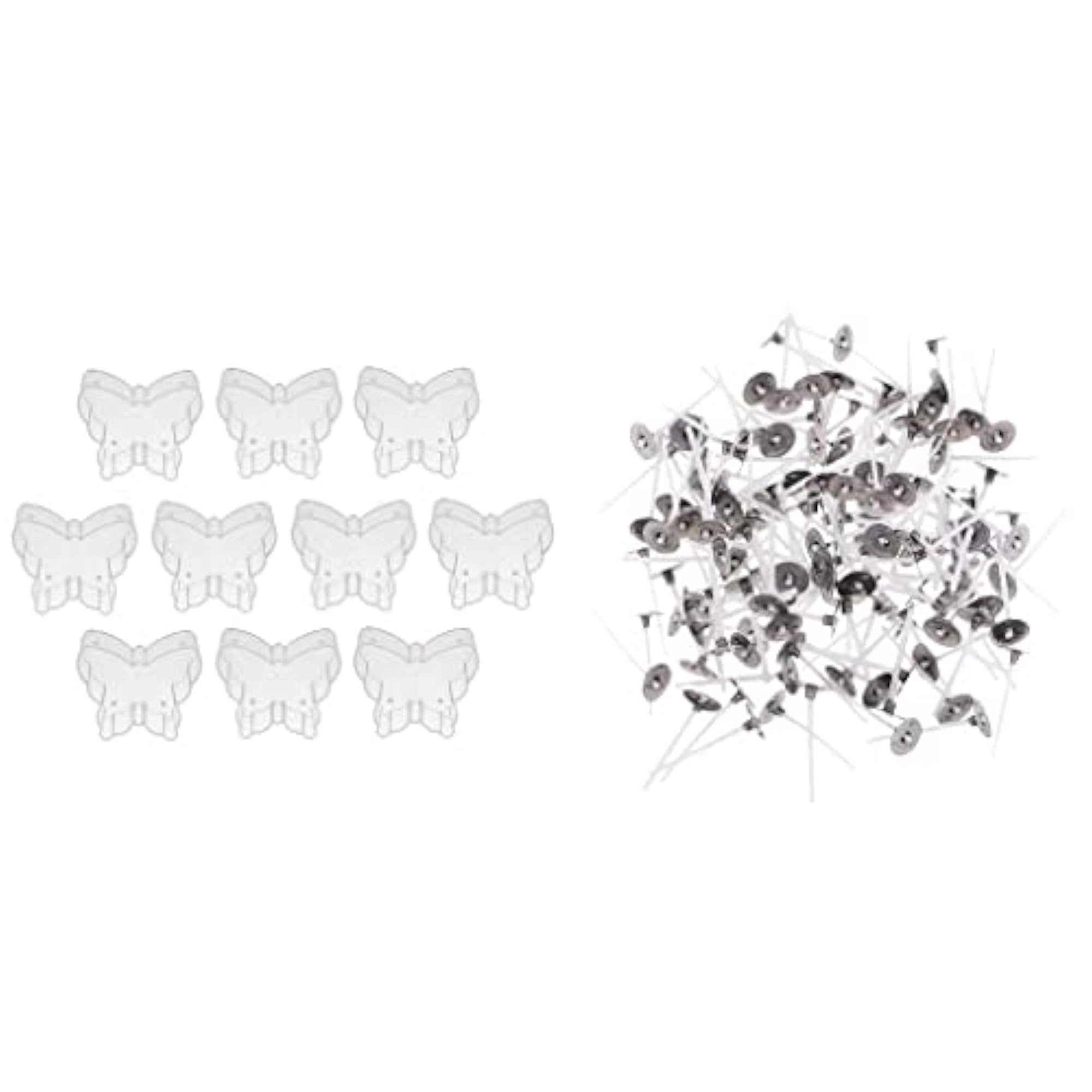 200Pcs Pre-Waxed Candle Wick and 10Pcs Pp Butterfly Tealight Empty Cup