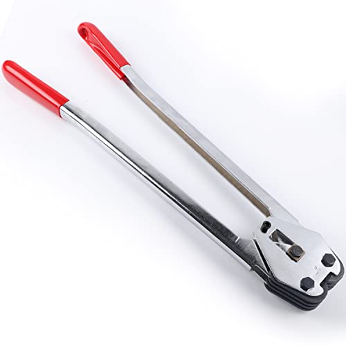 Image of Banding Tool - Strapping Sealer & Crimper with 20 inch Extended Handle & Ergonomic Design & Harden Steel for 1 /2~3 /4 inch Heavy Duty PP /PET /Plastic Strap Band Packaging