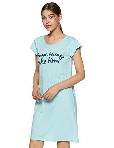 Image of GiglyMigly Cotton Mid Length Women Printed Sleepshirt Nightdress