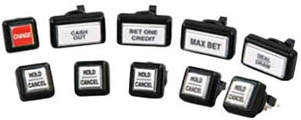 GETT Button Kit for IGT Bar Top – (6) Play Max Credit (1) Deal Draw (1) Cash Out (1) Bet One (1) Hold.