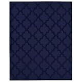 Garland Rug Quatro Navy 12' x 15' Cut-Loop Trellis Area Rug –Soft, Comfortable, Stylish & Budget-Friendly Rug in a Beautiful Solid Navy Blue