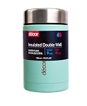 Décor Vacuum Insulated Food Flask, Stainless Steel Food Flask, Ideal for Coffee, Porridge, Soups, Leak-Proof, Durable & Reusable, Keeps Food Hot for 4 Hours & Cold 9 Hours, Mint or Pistachio 520ml