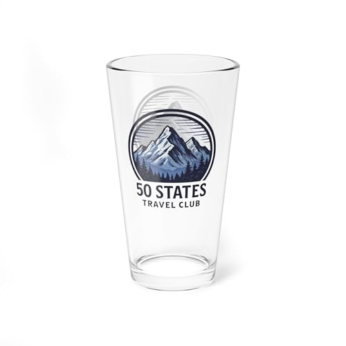 50 states travel club pint glass for someone who is visiting all fifty states