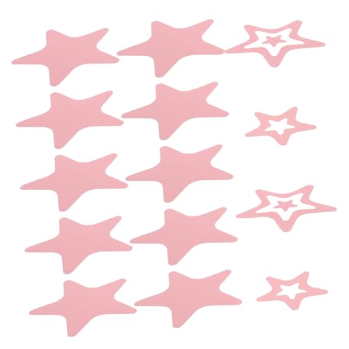 Mobestech 12 Piezas Pegatinas Antideslizantes baño resbalón de la bañera Pegatinas Accesorios Agarre Superficie Adhesivo Antideslizante para bañera Ducha Antideslizante Pegatinas mañana Rosa
