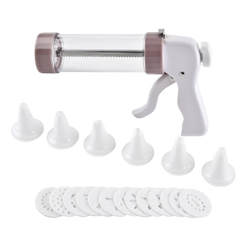 Renchey Machine à Biscuits | Appareil pour Décorer Gâteaux | Presse À Biscuits Polyvalente Avec 13 Disques Et 6 Douilles Pour Décorer Desserts À La Maison