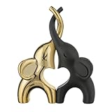 Bongelli Preziosi Coppia Elefantini 13x10cm Nero Oro Marmorino...