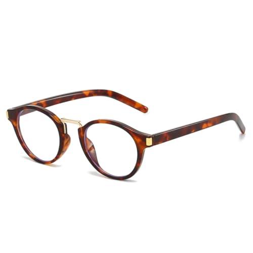 Lunettes de vue ovales rétro léopard anti fatigue oculaire