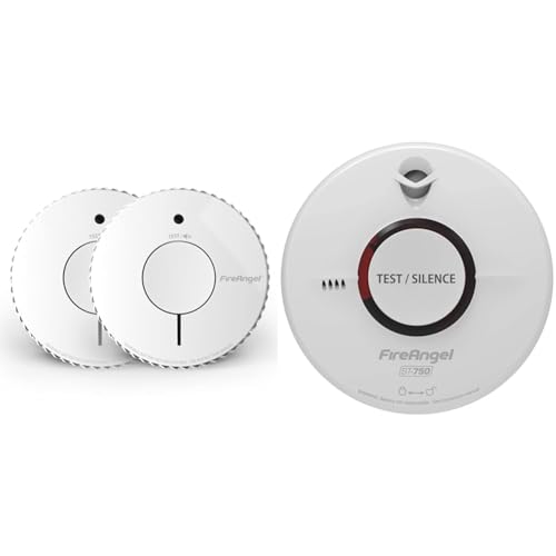 FireAngel Optical Smoke Alarm with 10 Year Sealed For Life Battery, FA6620-R-T2 (ST-622 / ST-620 replacement, new gen) - Twin Pack, White & ST-750T Thermoptek Smoke Alarm