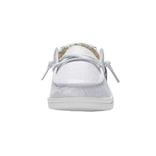 Image of HEYDUDE Wendy Star Loafers for Little, and Big Kid - Textile Upper with Lace Detailing, Removable Insole, Chic and Nice