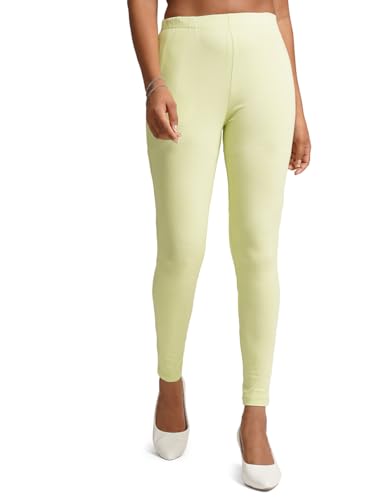 Image of ONE SKY Women Full Length Leggings | Cotton Modal Spandex Blend | High Waist Stretchable & Bio-Washed Fabric | Colour-Lock Technology | Comfortable Leggings for Women
