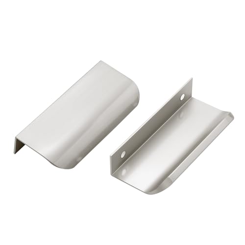Image of Ravinte 20 Pack Cabinet Handles Finger Edge Pulls 80mm /3.15 inch Silver Drawer Edge Pulls Brushed Nickel Finger Pulls for Cabinets Concealed Handles