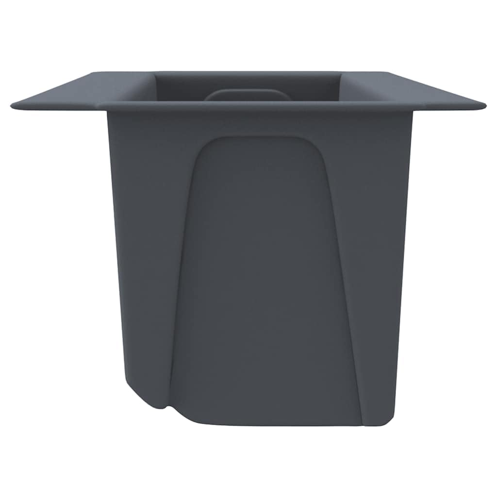 Fioriere per Europallet 12 Pezzi, Vasi da Esterno in PP Resistente, Grigio Antracite, Ideali per Piante Aromatiche e Fiori, 36x13.5x9.5 cm