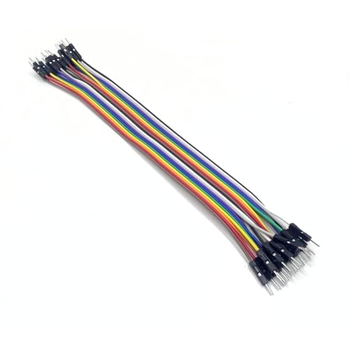 Image of Tishvi 20 Male to Male Jumper Wires - Breadboard Connecting Cables for Arduino, Raspberry Pi, ESP32 & DIY Electronics Projects