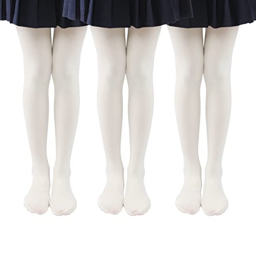 Image of EVERSWE 3 Pairs Pack Girls Microfiber Tights Multiple Colors