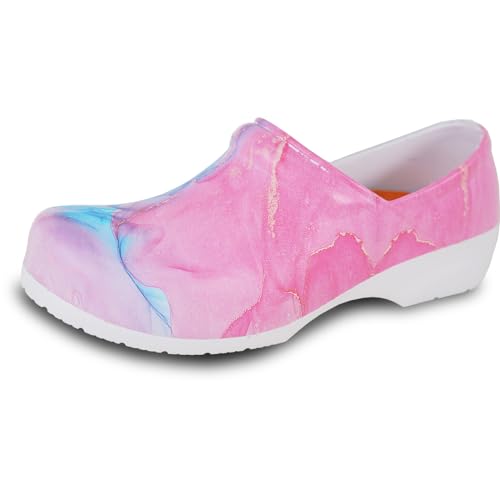 VANGELO Women Professional Slip Resistant Clog Waterproof Nurse Shoe Safety Work Shoe Chef Shoe NIKO Removable Insole Multi Color-1 Size 10