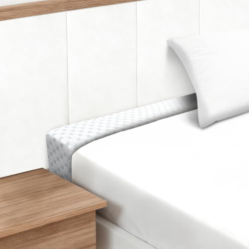 Headboard Bed Gap Filler, High Density Foam Mattress Extender Pillow, Removable, White, 78"x4"x8"