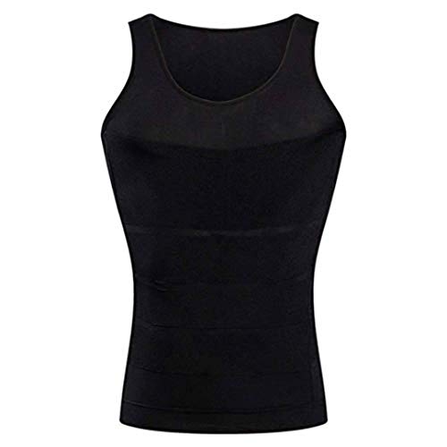 Luis Bien Mens zwart slankende lichaam Shaper buik ondershirts Tummy Vest compressie thermisch shirt