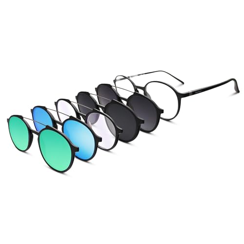 BAUHAUS Magnetic Clip on Sunglasses Men & Women UV400 Polarized Retro Round Anti-glare Eyeglasses For Hiking Fishing product thumbnail 9