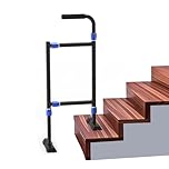 Nelyrho Aluminum Stair Climbing Assist Cane, Stair Walker for Elderly with Sore Knees, Stair Cane with Widened Base, Adjustable Height, Suitable for Steps with Varying Heights and Widths