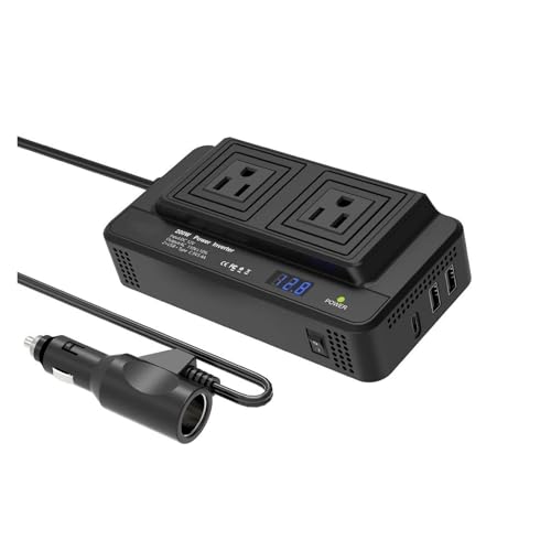 Convertisseur 12V 110V 200W pour voiture avec double USB et port Type-C