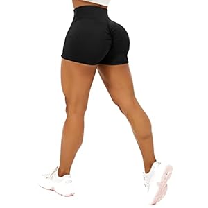 TZLDN Scrunch korte legging voor dames, push-up, geplooide shorts, tights, hardloopbroek voor sport, yoga, fitness, fietsen, workout