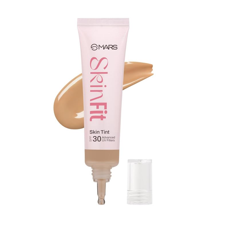 MARS Skinfit Skin Tint Foundation with SPF 30 | Lightweight & Soft Glow with Hyaluronic Acid | Buildable Coverage | Demi Matte Finish | Everyday Hydrating | 30 ml (09-TRUFFLE)-image-12