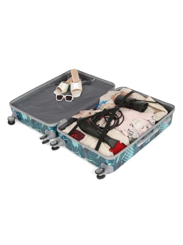 Image of Teakwood World Small 75 cm Check in Size Trolley Bag Polycarbonate 360 Degree 8 Wheels Luggage Bag with TSA Lock, Adjustable Handle Trolley Bags for Travel, Suitcase for Travel | Spark Green