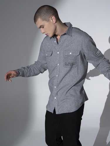 Image of Hubberholme Men's Oversized Checked Full Sleeve Flannel Shirt