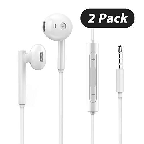 Wired Earbuds Headphones, 3.5mm Jack, Noise Canceling Earphones with Built-in Mic&Volume Control Compatible