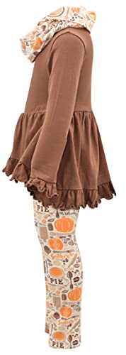 Image of Unique Baby Girls Kids Toddler 3pc Outfit Set Long Sleeve Cotton Blend Tunic Top Leggings and Scarf