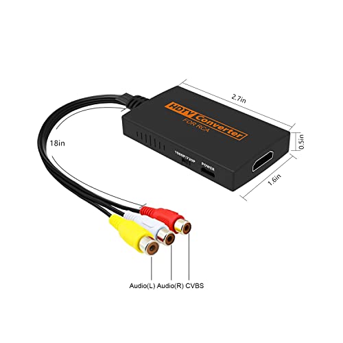 Iqiku Rca To Hdmi Converter, Av To Hdmi Adapter With Hdmi Cable For N64/Snes/Game Cube/Wii/Ps1/Ps2/Xbox/Dvd Ect. #TOP4