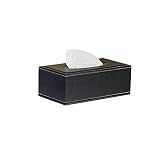 GFDFD Leder Tissue Box - Tablett, rechteckig, Büro-Auto Wasserdicht Serviettenhalter, reines Schwarz, Café, Haus Tray