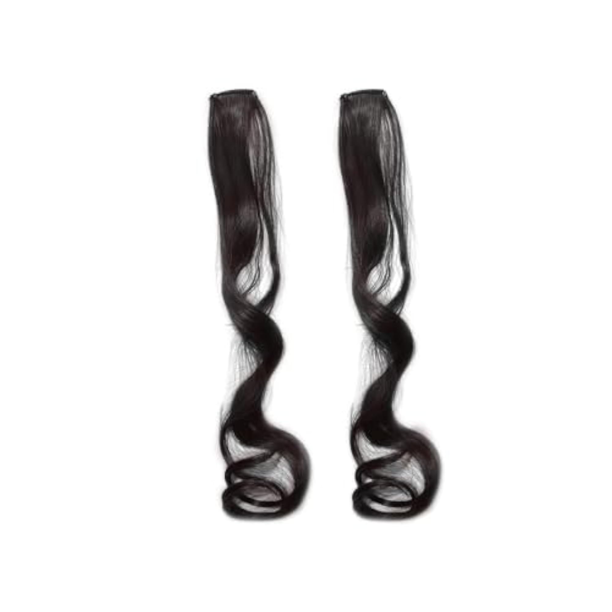 2pcs Wavy Clip-in Bangs Hair Extensions for Women, Brown