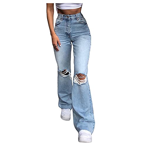 High Waisted Flare Jeans Women Skinny Ripped Bell Bottom Jeans Cowgirl Jeans High Waisted Bootcut Pants