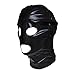 Soft Patent Leather Mask with Zipper, Hollow Eyes and Mouth, Elastic Halloween Fashion Headgear