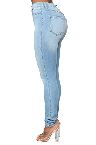 KUNMI Womens Classic High Waisted Skinny Stretch Butt Lifting Jeans Slim Fit Denim Pants4