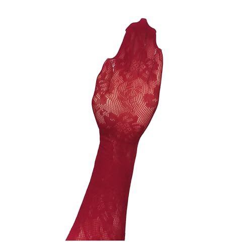 VIGUEUR Lace Tights - Lace Stockings for Women, Leggings Floral Pantyhose (White, Red)2