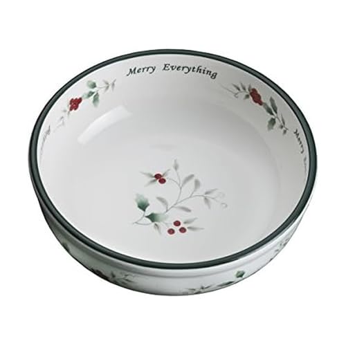 Pfaltzgraff Winterberry Hard Dolomite Candy Tidbit Dish Bowl (7-Inch) - , Red/Green /White