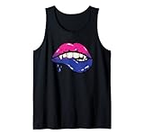 Vampire Lips Bi-sexual Pride Sexy Blood Fangs LGBT-Q Ally Tank Top