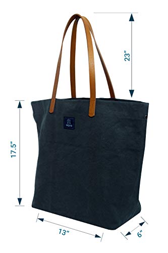 Image of AQVA Cotton Thick Canvas Tote Bag for Women (17.5 inchx13 inchx6 inch) | Trendy Stylish Multipurpose Handbag with Inside Pockets and Zipper | Shoulder Bag for Shopping, Beach, Travel and Work