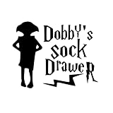 Wandtattoo Aufkleber Dobby Socke - Schwarz, 15 cm x 15 cm, 