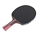 6 Star 7 Ply Wood Table Tennis Racket with Long Handle, All-Round Play for Ping Pong Bat, Offensive Bottom Plate, Wood and Rubber Paddle for Attack Type, Black+Red