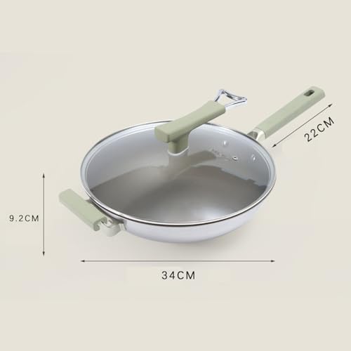 Wok de acero al carbono 34 cm con tapa y antiadherente miniatura 2