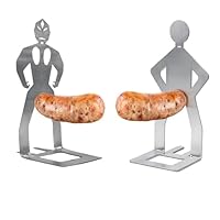 Grillwursthalter Aus Edelstahl, 2 Stück, Kreativer Stehender Mann Wurst Grillständer, Grill Gadgets für Outdoor Camping und Gartenpartys, Kreatives Geschenk für Grillliebhaber,Grill Zubehör für Männer