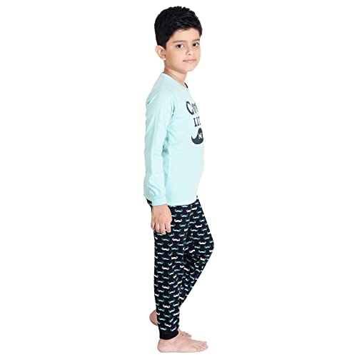 Image of Clothe Funn Boys Printed Cotton Full Sleeves T-Shirt & Pant Set