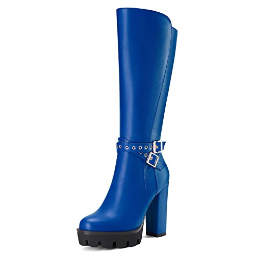 Bottes talon haut bloc et bout rond fermé avec fermeture éclair élégante femme