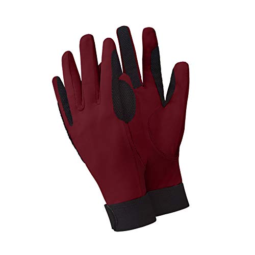 Chinfun Women's Horse Riding Gloves Stretchable Equestrian Gloves Breathable For Outdoor Horseback Cycling Driving Wine Red Xl #TOP1