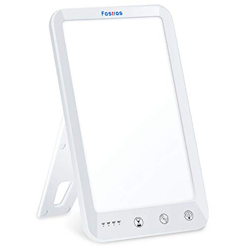 Light Therapy Lamp, Fastras UV Free 10000 Lux Brightness, Timer Function, Touch Control with 5 Adjustable Brightness Levels, Stepless Color Temperature Warm to White, Standing Bracket for Home/Office